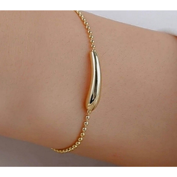 NEW Women's Gold-Plated S925 Geometric Bracelet 8-10" Adjustable‎ - Picture 1 of 7